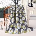 thumbnail image 2 of Darkgray Daisy Flower Green Leaves Pattern Blanket,Comfortable Soft Lamb Wool Throw Blanket,All Season,Warm Lightweight Blankets for Sofa Bed Couch Living Room Chair,50"x60", 2 of 4
