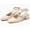 beige, variant on Women's thick soled low heel closed toe high heels, wedding party dress shoes