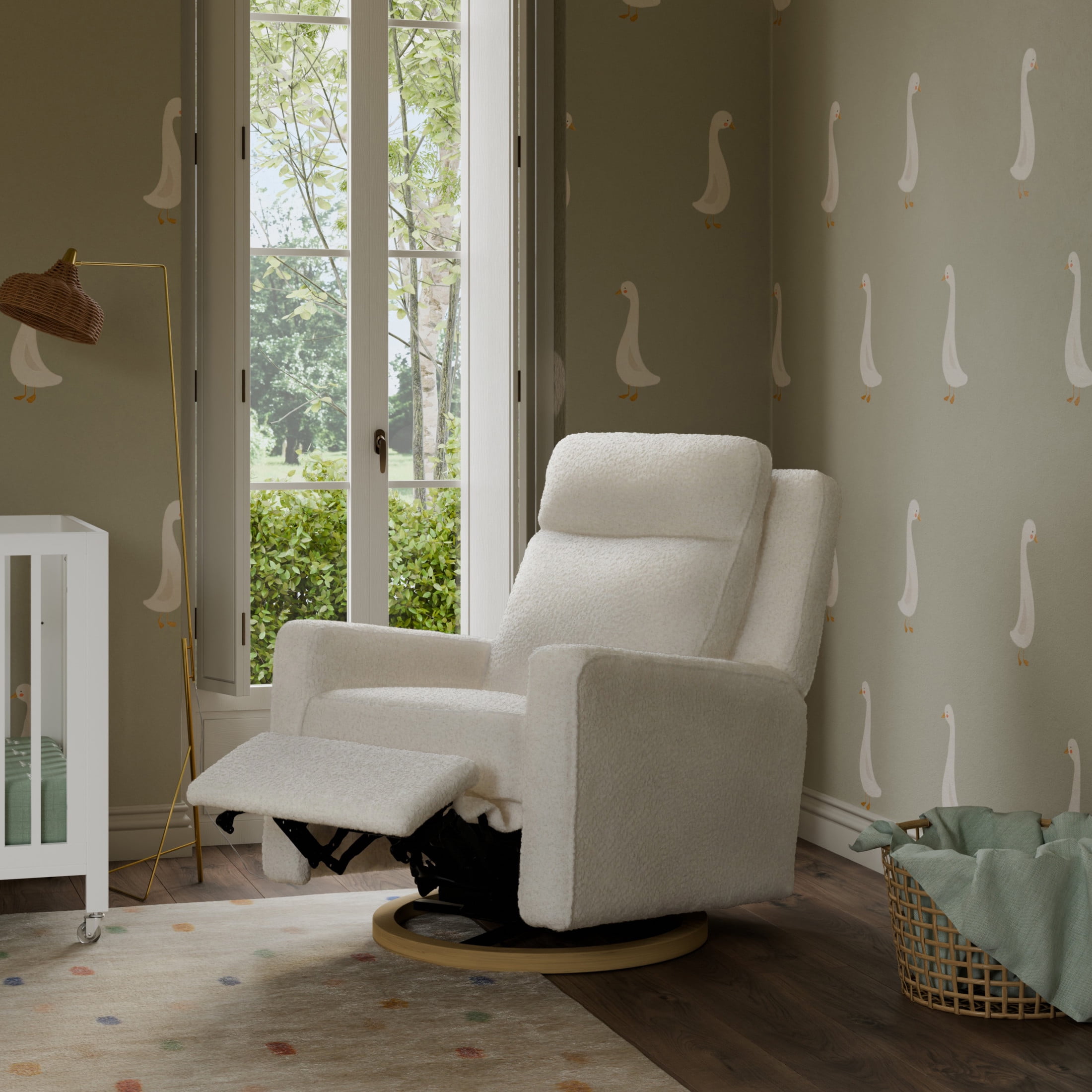 Babyletto Sigi Pro Power Recliner and Swivel Glider with Power Adjustable Headrest and Lumbar Support