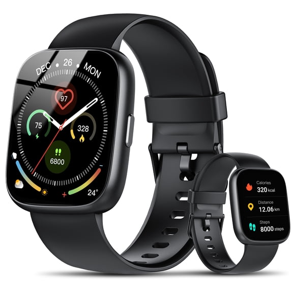 Smart Watches for Men Women Answer/Make Calls, 1.95" HD Touch Screen Fitness Watch with Steps/Calorie, 110 Sport Modes Activity Tracker, IP68 Waterproof Smartwatch for Android iOS, for Gift, Black