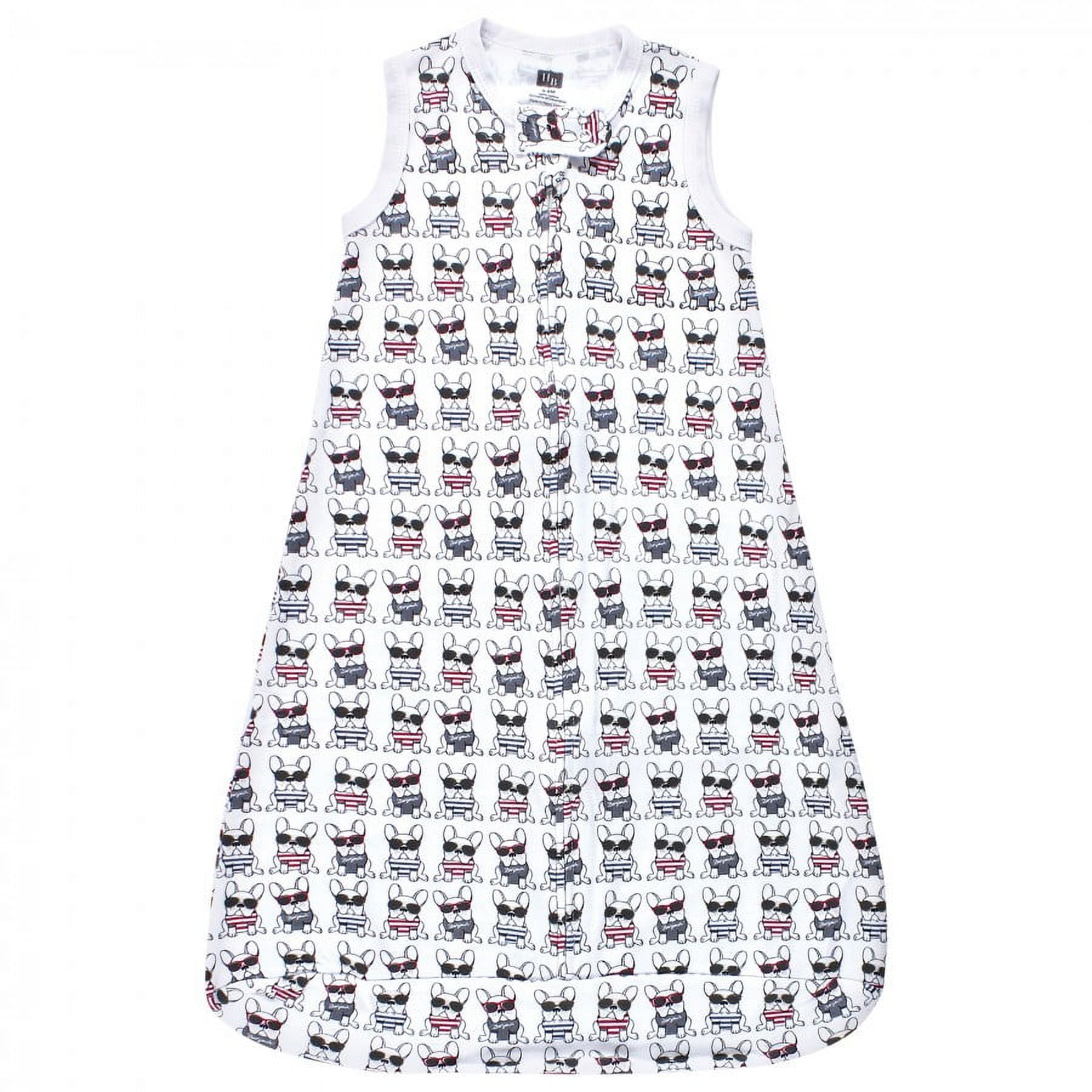 Hudson Baby Infant Boy Interlock Cotton Sleeveless Sleeping Bag, French Dog, 12-18 Months