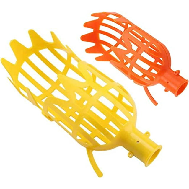 Cesta de recolección de frutas Recolector de frutas Recolector de manzanas Cesta de recolección práctica sin poste Fácil de ensamblar para huerto, granja, jardín, laúd, cereza, etc. (amarillo y naran TUNC Sencillez