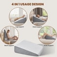 thumbnail image 2 of GIANNA Extra-High Wedge Pillow, Memory Foam Bed Wedge for Snoring & Leg Elevation, Removable Washable Cover, White Gray, 23.6×23.6×12in, 2 of 7
