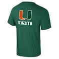 thumbnail image 3 of Men's Colosseum Green Miami Hurricanes Logo Lockup Active Blend T-Shirt, 3 of 3