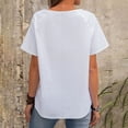 thumbnail image 4 of Camisas de Manga Corta para las Mujeres Casual, Moda Cuello Redondo Color Sólido, Blusas de Verano para las Mujeres, 4 of 9