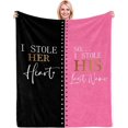 thumbnail image 1 of LHSHID Bride Groom Gifts Wedding Engagement Gifts for Couples Newlywed Gifts for Couples Best Bride and Groom Blanket Present Anniversary Bridal Shower Gift Ideas for Her Him 60x80in, 1 of 6