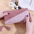 thumbnail image 3 of Cartera larga con cremallera para mujer Cartera con borlas de colores con costuras de estilo coreano para mujer Estuche para tarjetas a juego Bolso para teléfono móvil, 3 of 6