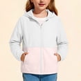 thumbnail image 2 of Karoyedx Girls Rain Jacket Toddler Girls Boy Coat Jacket Hooded Zipper Windproof Windbreaker Outerwear White Size,5-6 Years, 2 of 8