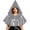 Gray, variant on Medieval Hooded Cape Cloak For Women, Front Tie Party Shawl, Halloween Renaissance Festival Cropped Poncho