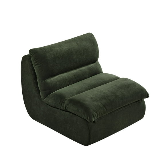 ConToose Green Cloud - like Lazy Sofa, Cozy Reading Retreat Lounge Chair, Ultra Soft Velvet Fabric Bean Bag Chair for Adults, Ideal Reading Spot with Ottoman for Living Room, Bedroom