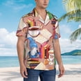 thumbnail image 3 of Susaid Gnomes Books Tea Cups Print Short Sleeve Shirts Button Down Casual Shirts Summer Beach Aloha Button Down Short Sleeve for Men ,, 3 of 7