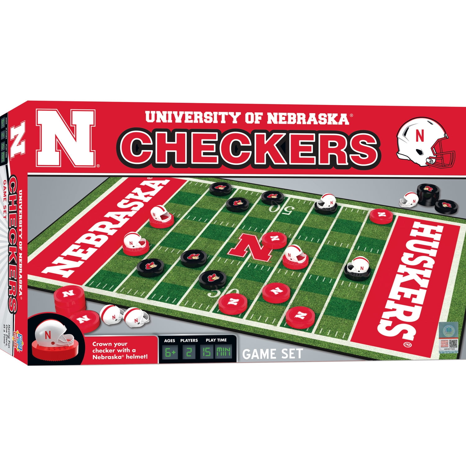 MasterPieces Officially licensed NCAA Nebraska Cornhuskers Checkers Board Game for Families and Kids ages 6 and Up