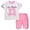 C Pink, variant on Kids Girl Outfits Girls Letter Print Short Sleeve Crew Neck T Shirt and Shorts Set Digital Graphic Combo for Everyday Play Black 9 Years-10 Years