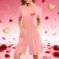 thumbnail image 2 of House Coats for Women with Zipper Short Sleeve Long Length Knit Robe Bathrobe 1 Pc, 2 of 7
