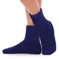 thumbnail image 3 of KESYOO - 3 pares de calcetines de color liso para hombre, suaves y esponjosos, gruesos y cálidos, de forro polar coral, para dormir en invierno, talla única (azul), 3 of 5