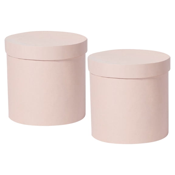 HONMEET 2PCS White Round Decorative Boxes with Lids for Flowers Packaging Boxes for Christmas and Mother's Day
