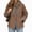 Brown, variant on Tqcoqu Hooded Jacket for Women, Plaid Lining Long Sleeve Zip Button Front Coat with Detachable Hood and Pockets,Women's,Size S-XXL
