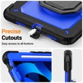 thumbnail image 7 of for iPad Air 5th/4th Generation 10.9 inch 2022/2020 Case, 360 Rotating Shockproof Cover with Stand, Handle, Shoulder Strap, Dark Blue Panel, 7 of 7