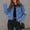 bleu, variante sur LOVZFMLL Vestes pour Femmes Veste en Jean Effilochée Lavée Veste en Denim à Boutons avec Poches