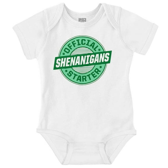 St Paddy Official Shenanigans Starter Romper Boys or Girls Infant Baby Brisco Brands NB