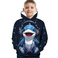 thumbnail image 3 of Ropa para niños, sudadera con capucha de manga larga con estampado de dinosaurio rugiente para niños, sudadera de otoño e invierno, ropa de casa para niños, 3 of 5