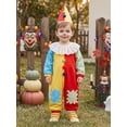 thumbnail image 3 of Cjfdfy Toddler Baby Boy Girl Halloween Clown Costume Outfit Contrast Color Long Sleeve Ruffle Collar Jumpsuit And Hat Cute My First Halloween Party Clothes 6M-5Y, 3 of 9