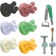 thumbnail image 1 of 6 Pcs Silicone Toothbrush Holders Hooks for Inside Bathroom, Adhesive Safety Shaver Organizer Hanger for Bedroom, Kitchen, Office and Living Room, 1 of 5