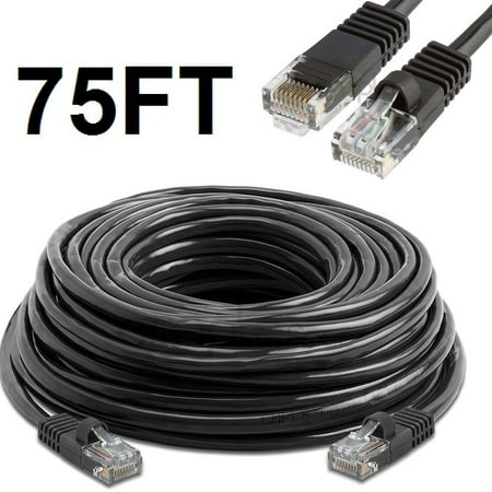 - CableVantage New 75ft 25M Cat5 Patch Cord CAT5 Cable 350mhz Ethernet Internet Network LAN RJ45 UTP For PC PS4 Xbox One Modem Black