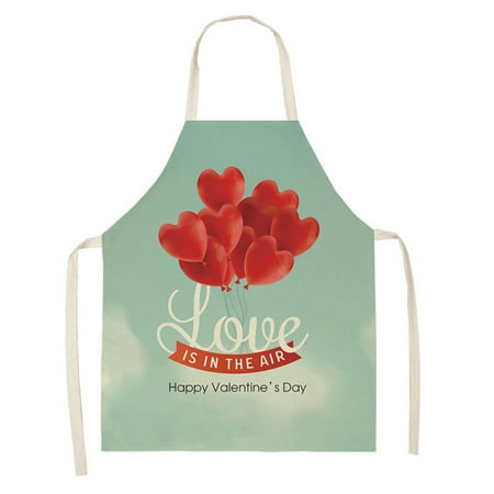 

Tfalo 1Pc Parent Adult The Family Kitchen Valentine s Day Print Linen Aprons Cleaning Supplies