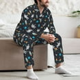 thumbnail image 6 of Bingfone Men's Pajama Set 2 Piece Loungewear PJs, Long Sleeve with Pajama Pants-Space, 6 of 7