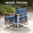 thumbnail image 4 of Unnifurnzi 4 Pieces Patio Furniture Set-Patio Conversation Sets with Swivel Rocking Chairs High Back Patio Couch for Deck Porch Poolside Balcony-White/Blue, 4 of 7
