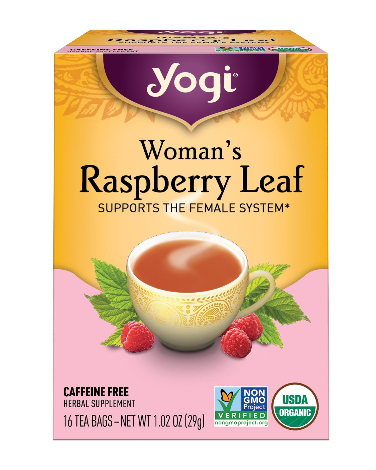 Yogi Tea, Woman's Raspberry Leaf Herbal Tea, Tea Bags, 16 Ct Walmart