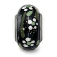thumbnail image 3 of Fancy Bead White Sterling Silver Glass Reflections Flower Glitter Black Italian Bead, 3 of 3