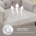 thumbnail image 5 of Lovableguy Mid Century Chenille Dining Chairs,Upholstered Tufted Kitchen Side Chairs with Armrests and Solid Wood Frame & Legs,for Dining, Kitchen & Living Room,Beige, 5 of 8