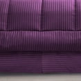 thumbnail image 2 of 500-TC Egyptian Cotton All Season Comforter for Adults Oversized King Plus Size 120" x 128" Inches, 1pc Comforter Box Stitched with 4 Corner Tabs, 300 GSM Comforter, Plum Stripe, 2 of 4