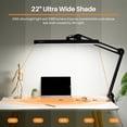 thumbnail image 2 of LED Architect Desk Lamp with Clamp, Metal Swing Arm 2000 Lume Dimming Office Table Lamp for Task Work Drafting Reading Desktop, 117PCS Bright LEDs, 24W Workbench Lamp(Black), 2 of 6
