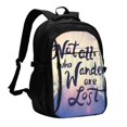 thumbnail image 1 of Balery Not All Those Who Wander Are Lost Mochila con carga USB para hombre y mujer - Mochila impermeable y antirrobo para portátil con puerto USB para viajes, trabajo, estudios y universidad, 1 of 7