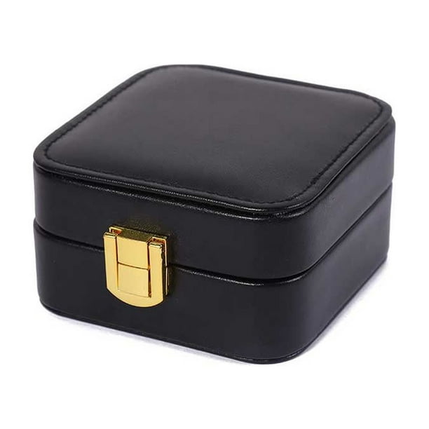 Qarigey Caja de joyería de cuero PU, soporte de exhibición, organizador de almacenamiento multifuncional ligero, ataúd de almacenamiento, estuche de Ropa, zapatos y accesorios Miscelánea Negro Qarigey AP017304-06
