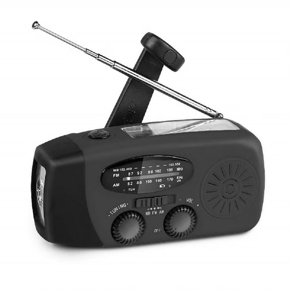 Portable Solar Emergency Weather Radio Hand Crank AM/FM NOAA Survival Radios with LED Flashlight 2000mAh Power Bank for Smart Phone for Home Outdoor Camping Traveling Earthquake