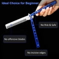 thumbnail image 3 of 2 Pieces Butterfly Combs Stainless Steel Folding Training Practice Combs Hair Styling Tools for Sport Outdoor Use (Blue), 3 of 7