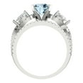 thumbnail image 4 of 1.89 ct Brilliant Round Cut Natural Aquamarine 18K White Gold Solitaire with Accents Engagement Bridal Wedding Ring Band Set size 4.5, 4 of 7
