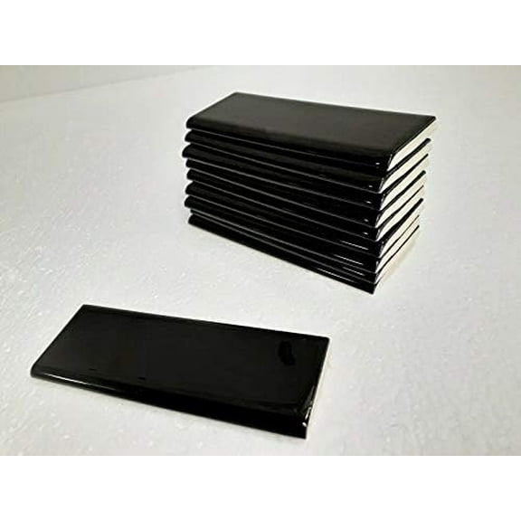 Black 2x6 in Ceramic Tile Bullnose Trim Edge 2 x 6 inchBox 10 Piece$$Tools & Hardware Other