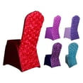 thumbnail image 6 of Ludlz Chair Covers Elastic Tear Resistant Spandex Satin Rosette Back Chair Slipcovers Protector for Wedding, 6 of 8
