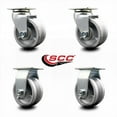 thumbnail image 2 of 4 Inch V-Groove Semi Steel Caster Set with Bronze Bearings 2 Swivel 2 Rigid SCC, 2 of 2