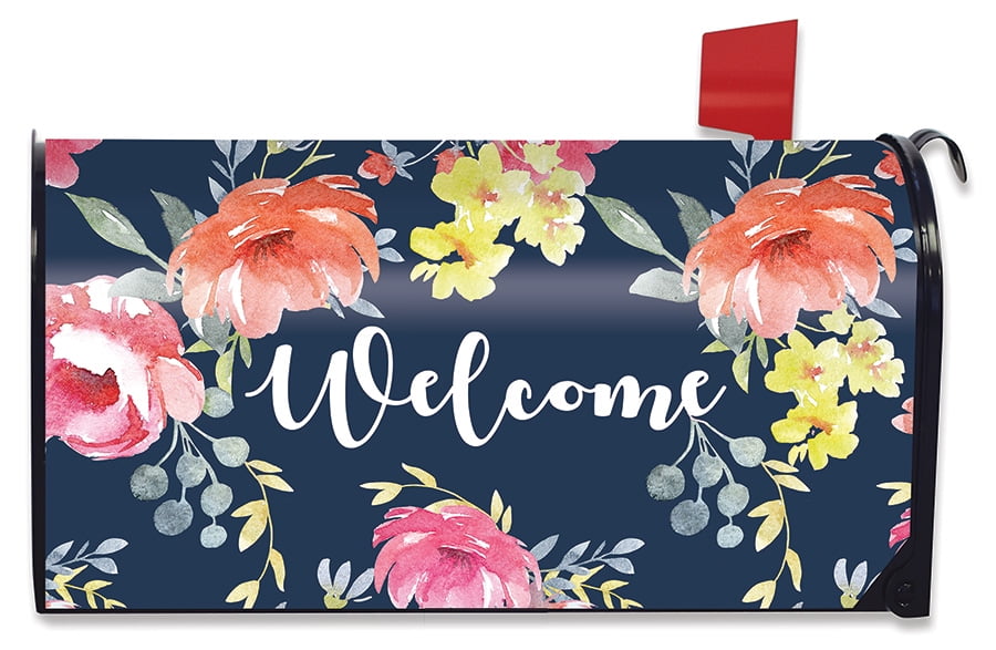 Watercolor Floral Spring Mailbox Cover Standard