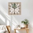 thumbnail image 3 of Palm Trees Wooden Wall Clock Silent Non Ticking, Brown Tropical Plants Summer Green Square Wall Clocks Battery Operated, Decor Clock for Home Office, Living Room, Kitchen, 10 Inch, 3 of 9