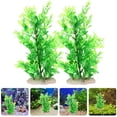 thumbnail image 1 of KAKOWELY 2pcs Fish Tank Fake Plants Aquarium Landscaping Green Realistic Design for Fish Tank, 1 of 5