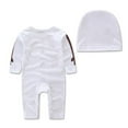 thumbnail image 2 of Unisex Baby Lovely Christmas Deer Snowman Cotton Winter Romper with Hat 2 ocs Outfit Set (90/12-18 Months, White Snowman), 2 of 3