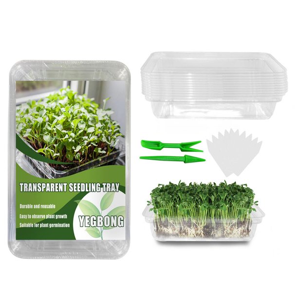 Seed Starter Kit Transparent Seedling Starter Trays for Planting and