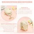 thumbnail image 3 of Bolsa Cosmética Mini Mochila Uxcell Linda para Mujeres Llavero Creativo de PU Cuero Beige, 3 of 7